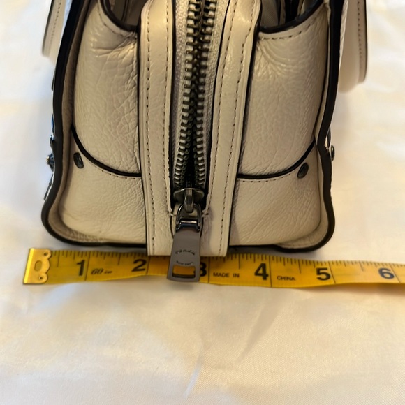 Coach Mercer Satchel 24 Bandana Rivets Chalk F55634 - Picture 12 of 15